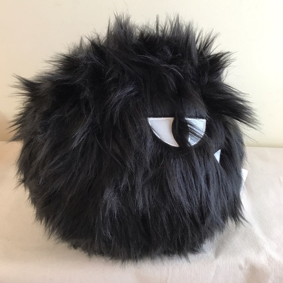 NWT Novogratz Halloween furry black monster pillow glow in the dark throw pillow - Picture 4 of 5